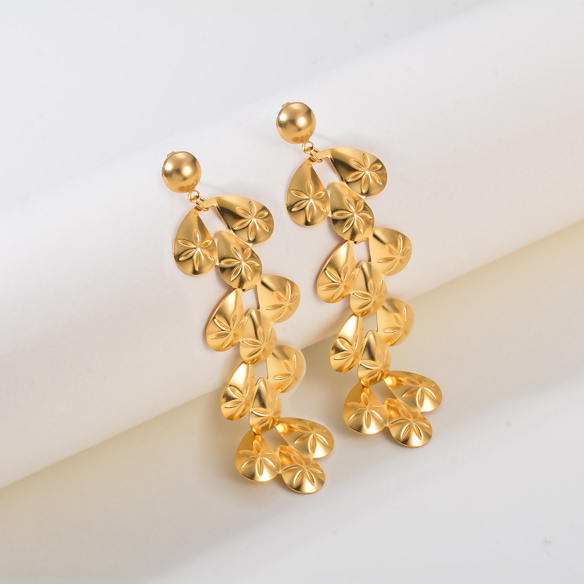 Holiday, Daily Occasion 1 Pair Simple Style Heart Shape Plating Stainless Steel Drop Earrings