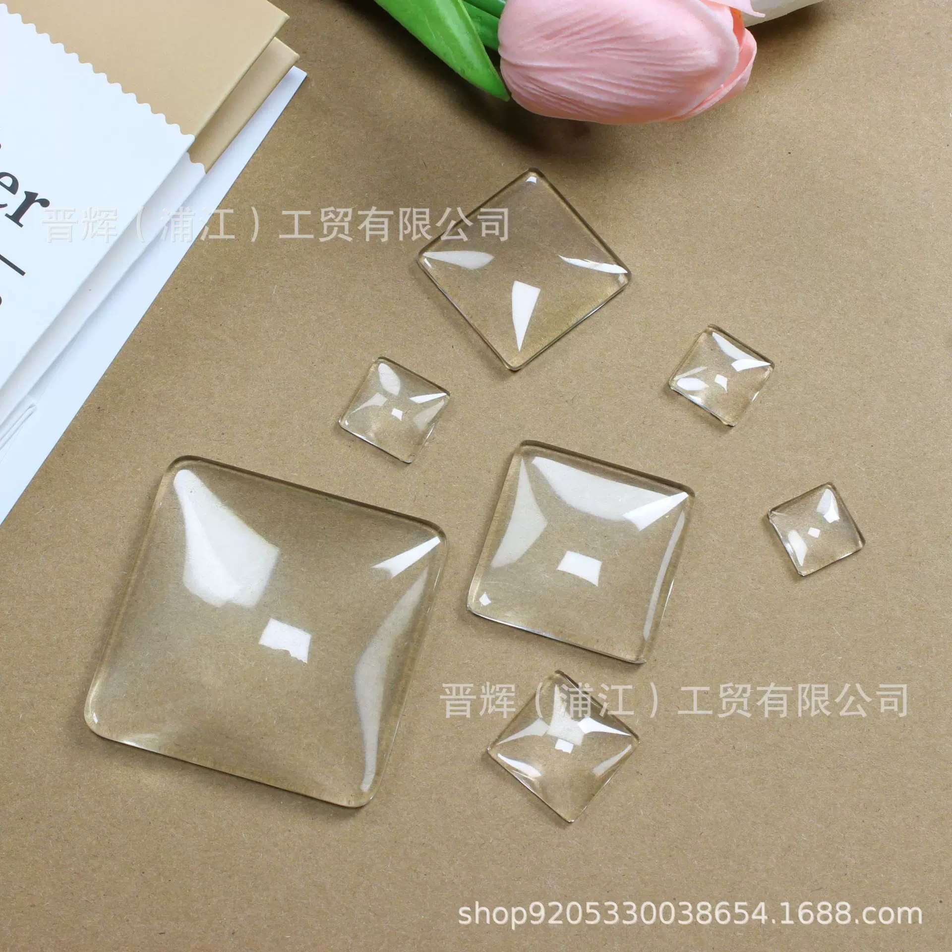 厂家直销水晶玻璃贴片正方形 diy饰品时光宝石徽章吊坠配件冰箱贴