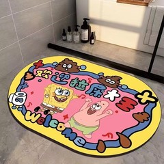 拉屎大王卡通趣味浴室硅藻泥地垫吸水速干卫生间门口防滑软垫脚垫