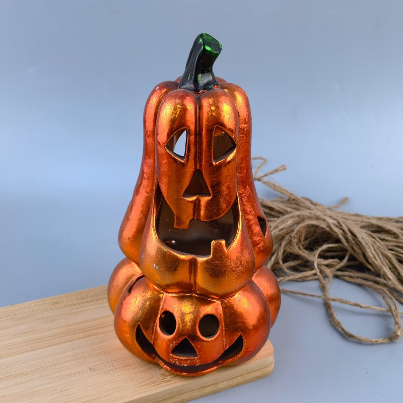 Lámpara de calabaza LED de Halloween, cosecha de otoño, festival de fantasmas, artesanía de cerámica, decoración, muestra de calabaza, personalización de imagen