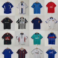 レトロクラブアーセナルマンチェスターユナイテッドレアルマドリードバイエルンACイングランドフランスブラジルサッカー半袖tシャツユニフォーム