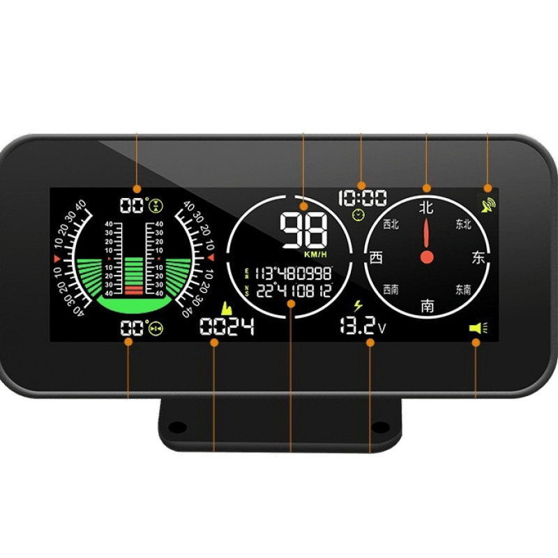 B6Y Haoyi car universal HUD head-up display speed altitude compass timetable GPS off-road vehicle
