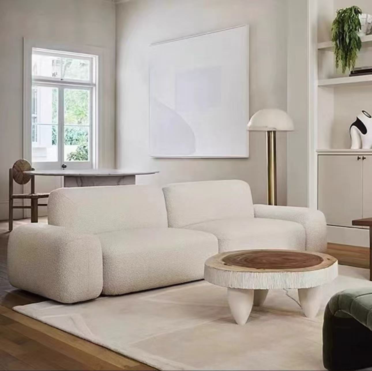 Italian-Style Light Luxury Modular Sofa, Freely Combinable Living Room Furniture, Corner Internet Celebrity Straight Row, Large and Small Apartment Fabric Sofa