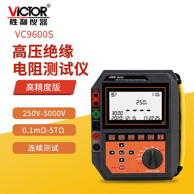 胜利仪器VC9600/9600S/9600B绝缘电阻测试仪高压绝缘电阻测试器
