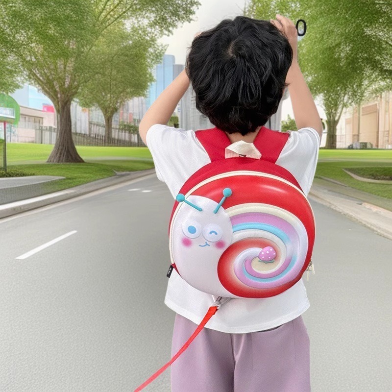 Nueva mochila de jardín de infantes ligera para bebés caracol mochila de hombro cartón eva bolsa de casco duro ocio para niños