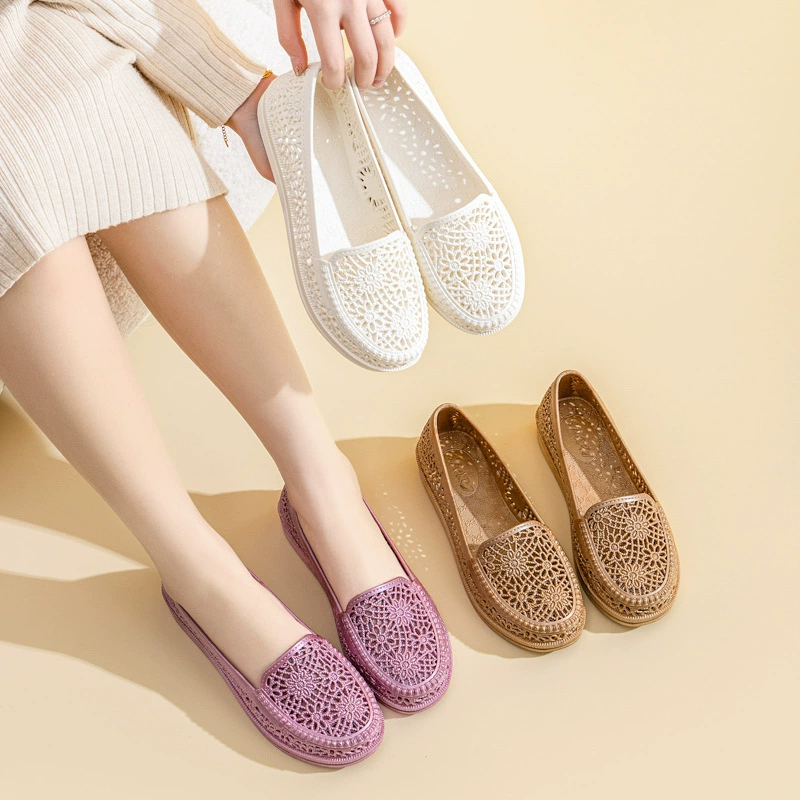 . Обувь с отверстиями, женская обувь для мам с мягкой подошвой, дышащие Нескользящие сандалии, полая Белая обувь для медсестер, больничная Белая обувь, резиновые сапоги