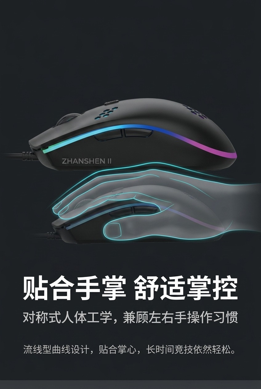 发光鼠标游戏电竞轻便电脑笔记本台式耐用办公静音款有线鼠标现货