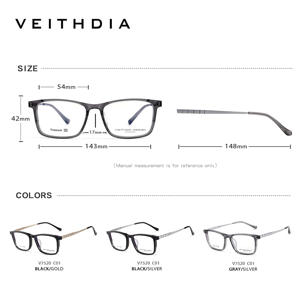 Placa de marco completo con pies de titanio, marco de espejo de miopía óptica retro, cuadrado simple para hombres, capacidad de distribución al por mayor 2017