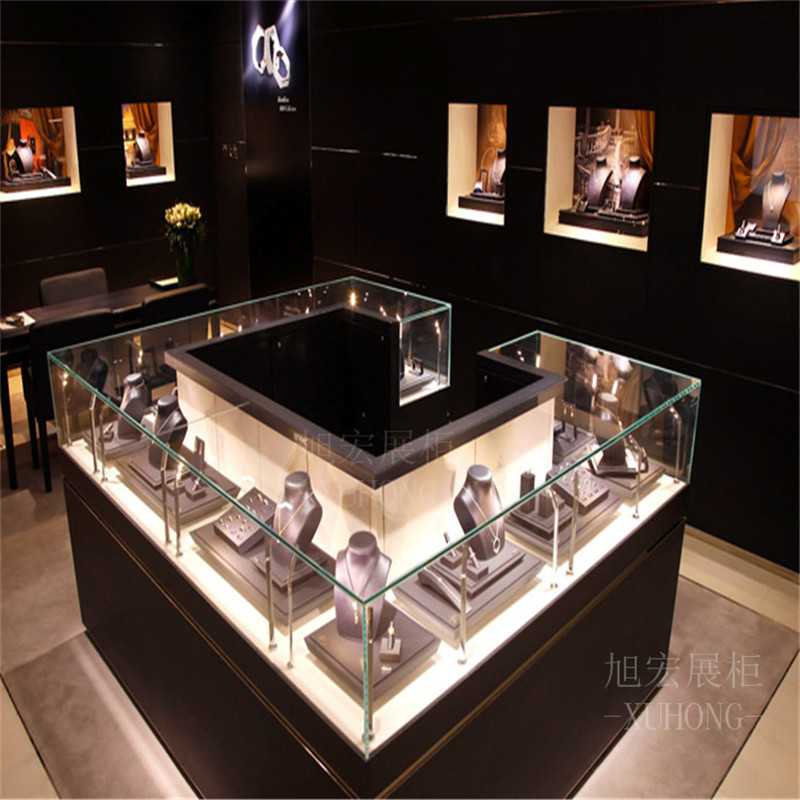 【品质款]博物馆展示柜 可升降玻璃珠宝展柜烤漆博物馆展示台地台