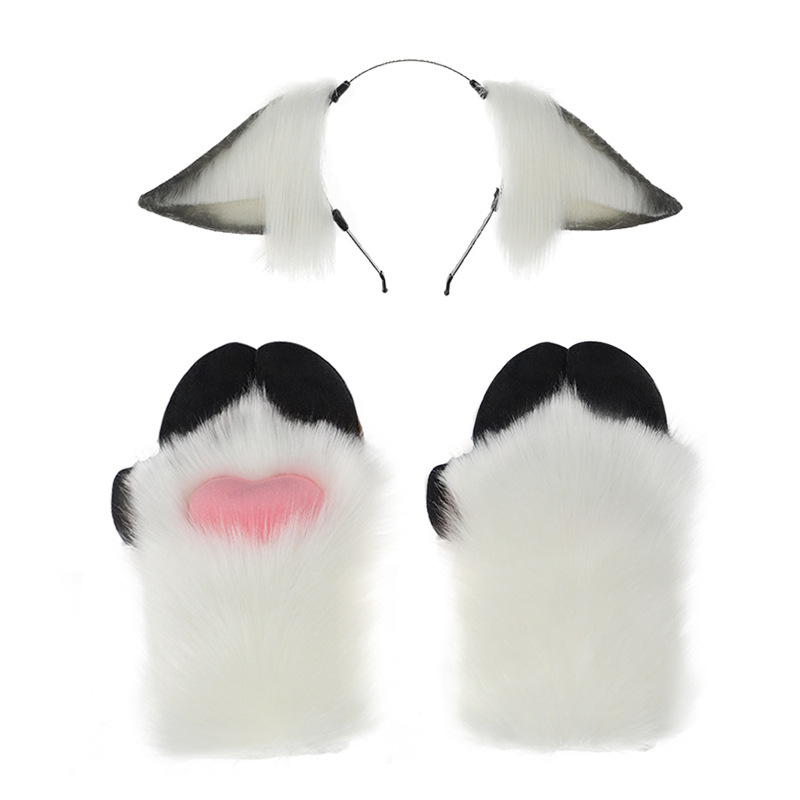 Lindo felpa pata bestia traje fursuit Internet Celebrity rendimiento cos props peluda Cordero animal garra guantes