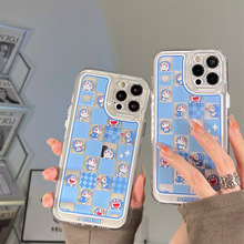 iPhon13Pro日韩卡通猫透明手机壳8P适用12苹果全包孔位11情侣可爱