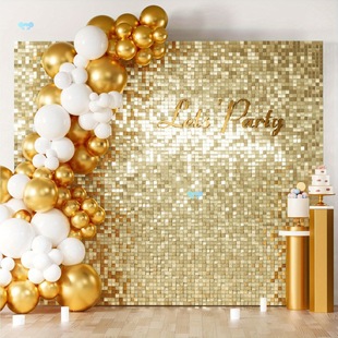 Shimmer Wall Backdrop 24/12Pcs Panels Square Sequin Shimmer