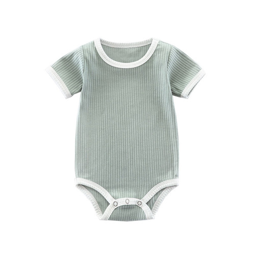 Baby spring and summer crawling clothes, baby wraps, ribbed baby jumpsuits, triangle harems, newborn crawling clothes