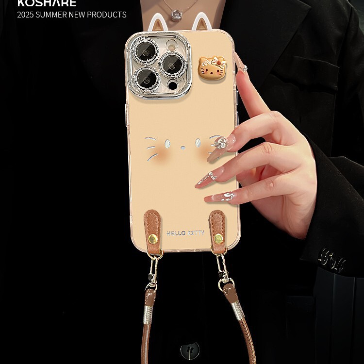 kt猫公仔挂绳适用苹果17可爱手机壳iphone15pro羽纱16高级感女生|undefined