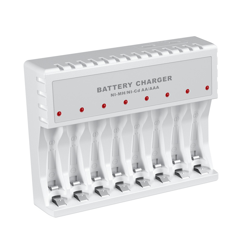 1.2V八槽镍氢充电器LED灯AA5号AAA7号电池可充五号七号电池充电器