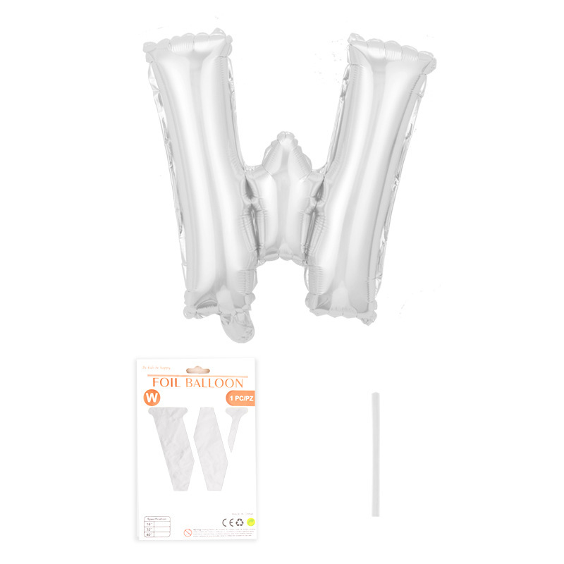 16 pulgadas alfabeto inglés tarjeta de papel independiente embalaje película de aluminio globo decoración de fiesta de cumpleaños diseño papel de aluminio globo al por mayor