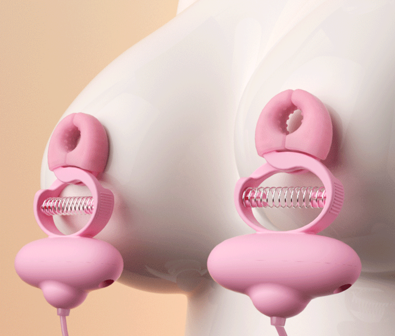 Nipple Clamps with Vibrating Bullet, Silicone USB Rechargeable, Pink — detail image 6