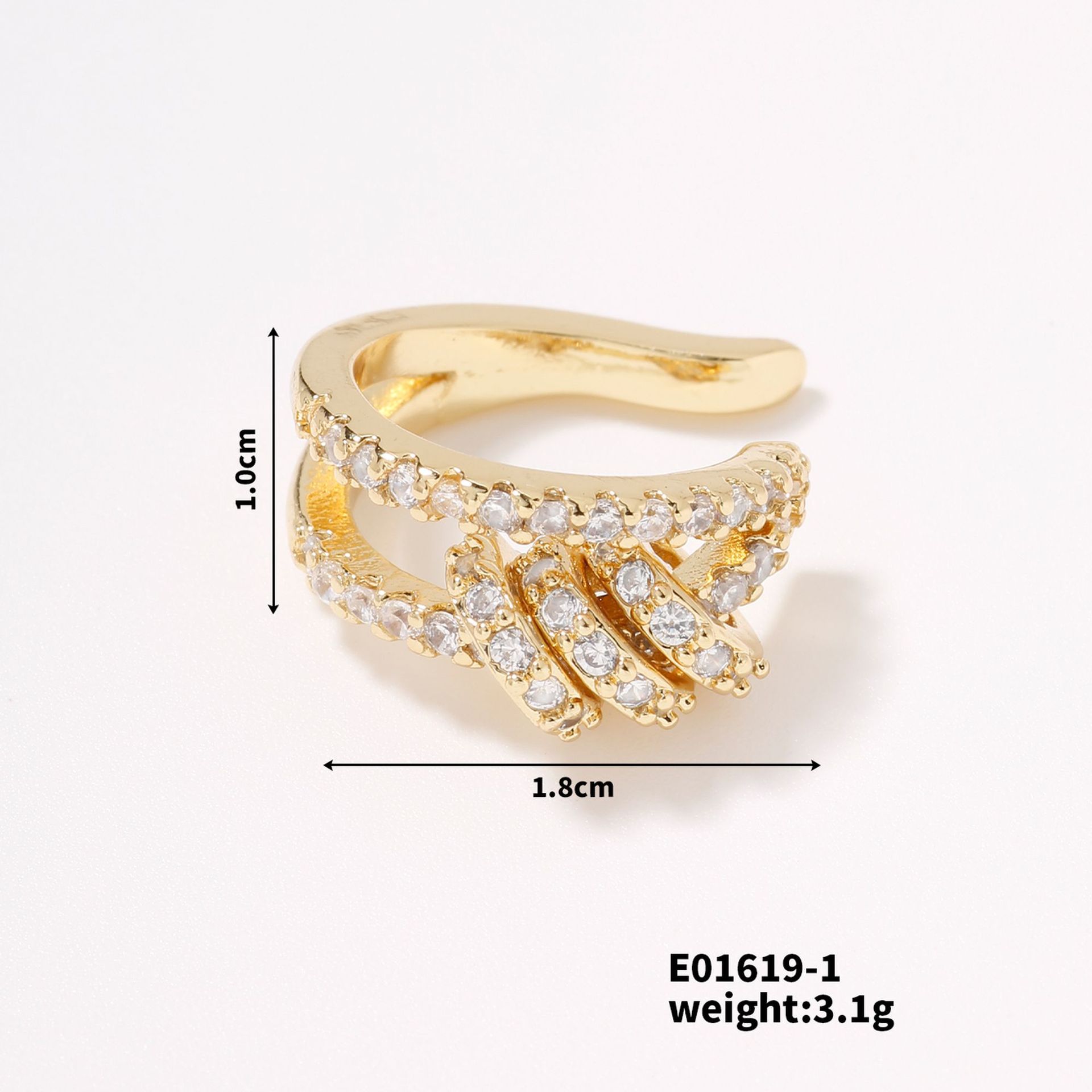 Copper Material 1 Piece Elegant Modern Style Geometric Star Copper Zircon Ear Cuffs