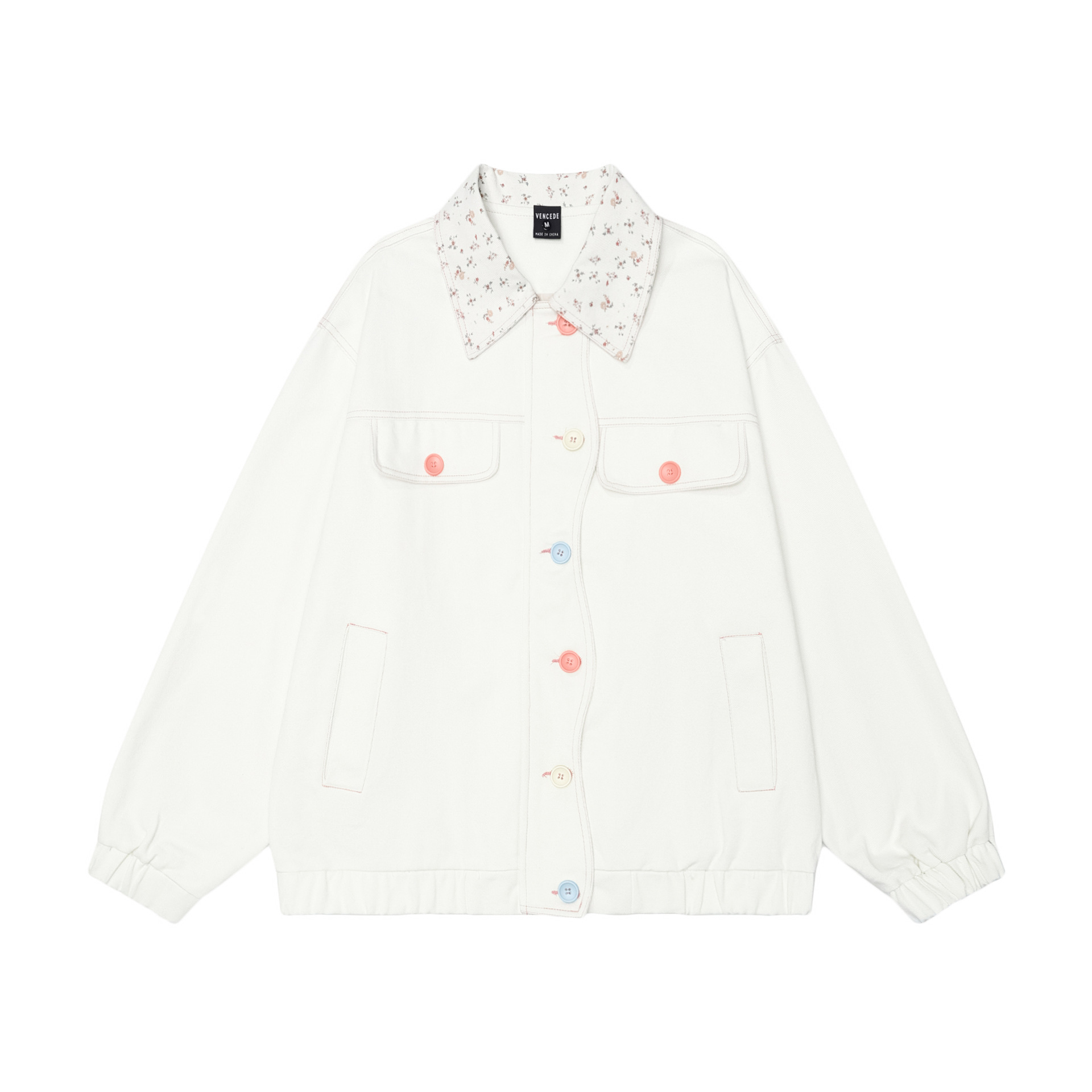 フュージピンク2024秋レディース新作実写アメリカレトロゆるい刺繍ジャケットジャケット