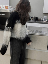 軟糯慵懶風針織衫冬季新款韓系小個子減齡時尚厚實仿馬海毛毛衣女