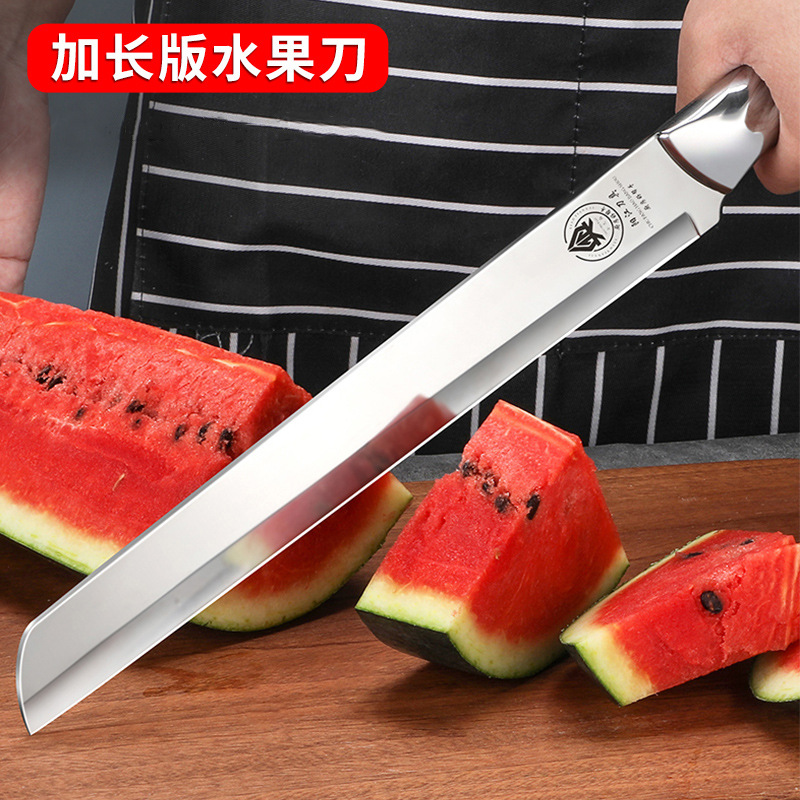 Cuchillo de frutas doméstico grande extensión cortar herramientas de sandía cuchillo de frutas tienda de frutas cuchillo comercial de sandía de acero inoxidable