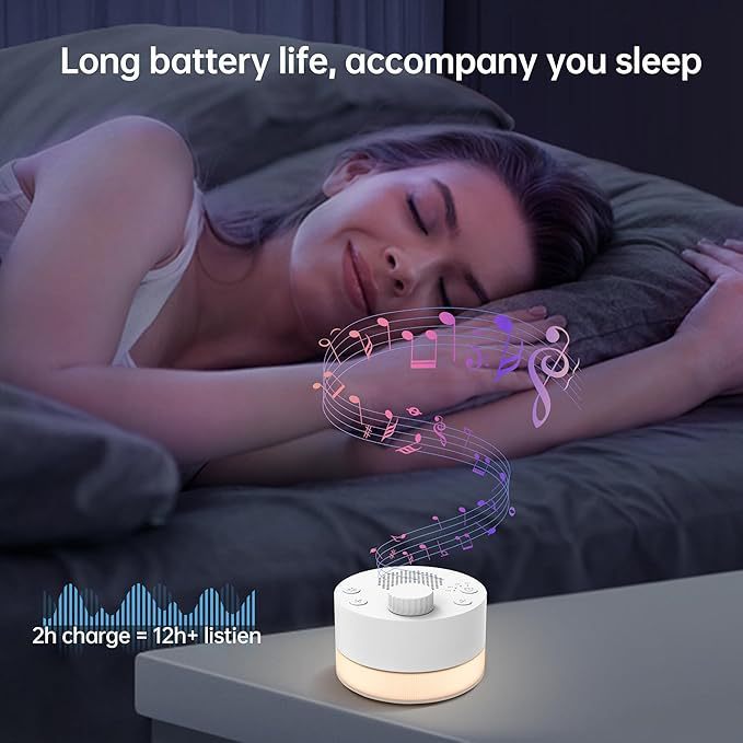 ホワイトノイズスマート睡眠器具音楽ホワイトノイズマシン赤ちゃんの睡眠補助と鎮静睡眠アーティファクト暖かい光睡眠補助器具|undefined