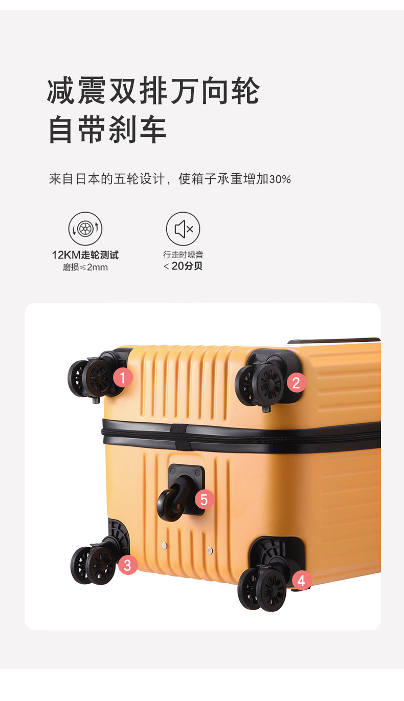 Wulun Large Capacity Trolley Luggage with Universal Wheels Travel Suitcase International Trip 30 Checked Baggage TSA Lock Carry-On Luggage 20 Inch