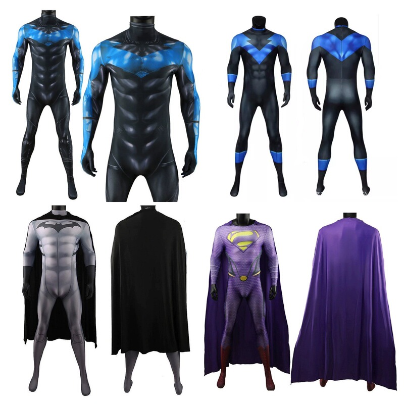 Batman under the Red Hood Nightwing Cosplay 3D Digital Printed Jumpsuit
