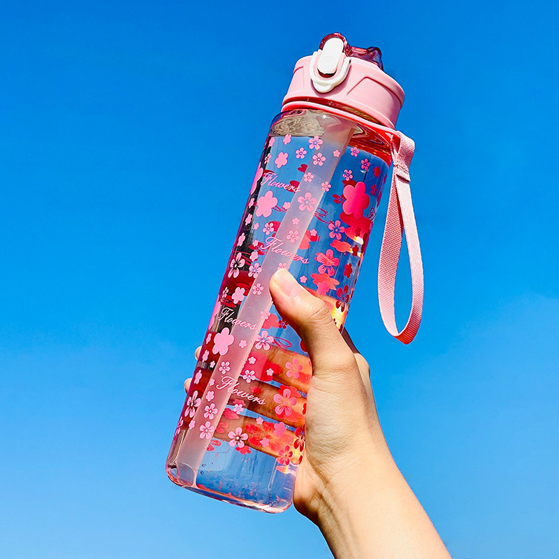 Taza de paja Kapi Barakatong con cierre Taza de mano Taza de plástico para deportes y fitness Taza de agua espacial para hombres y mujeres