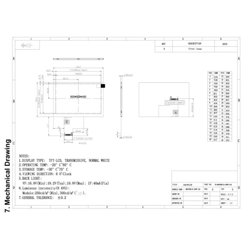 カスタム5インチ横スクリーンTN TFTディスプレイLCD液晶パネル駆動チップHT050Bメーカー卸売り|undefined