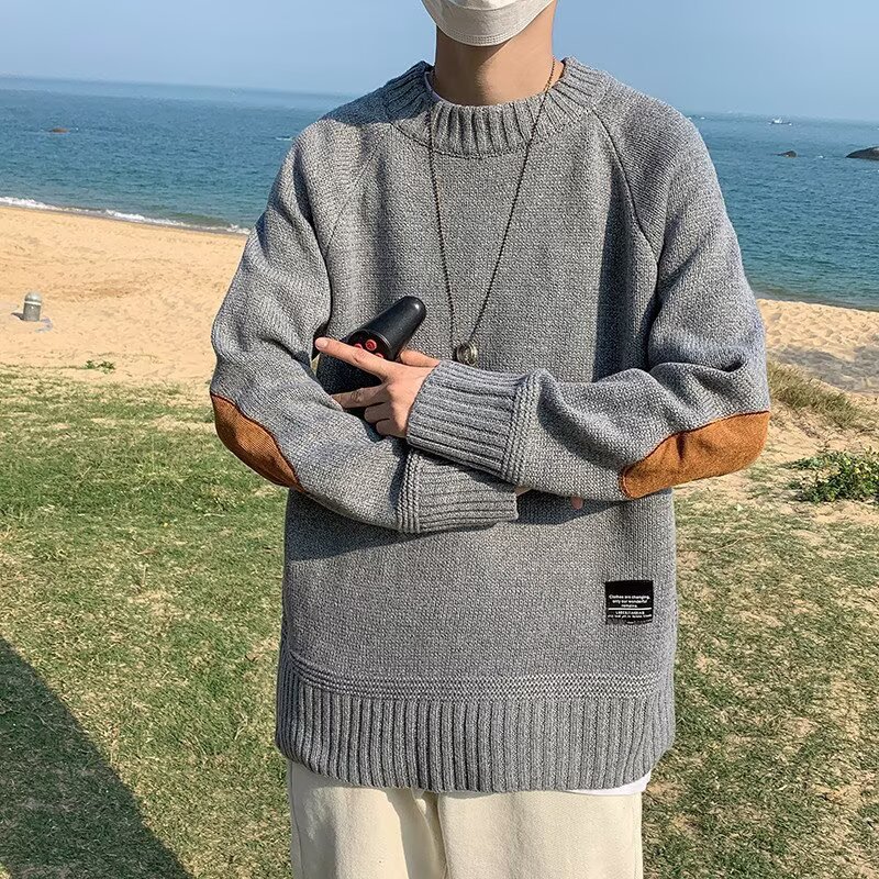 Men's Crew Neck Sweater, Trendy and Stylish Autumn/Winter Base Layer, 2024 New Style, Men's Slim Fit Top
