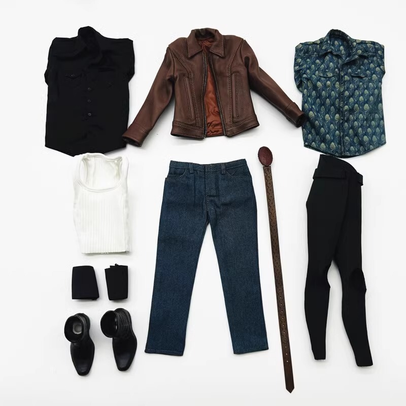 in stock 1/6 Soldier Wolverine 5.0 Leather Jeans Shirt T-shirt Clothes Belt Accessories Non-HT