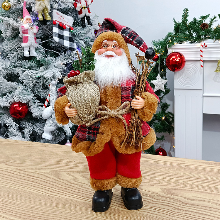 クロスボーダー新型クリスマス老人公仔家庭装飾品布芸人形置物店のショーウインドーに立っている人形|undefined