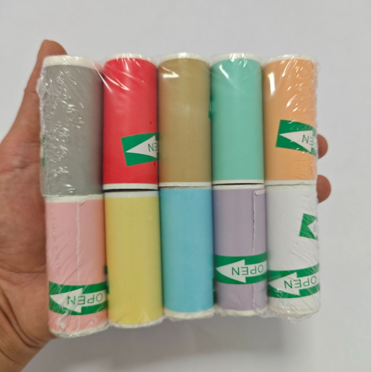 Mini impresora de papel térmico 57*25mm, etiqueta autoadhesiva, papel colorido, papel para recibos de caja registradora, papel para imprimir etiquetas