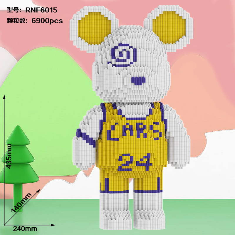 Compatible con Lego pequeñas partículas ensambladas juguete Super blanco oso violento bloques de construcción grande decoración piso adulto alta dificultad rompecabezas