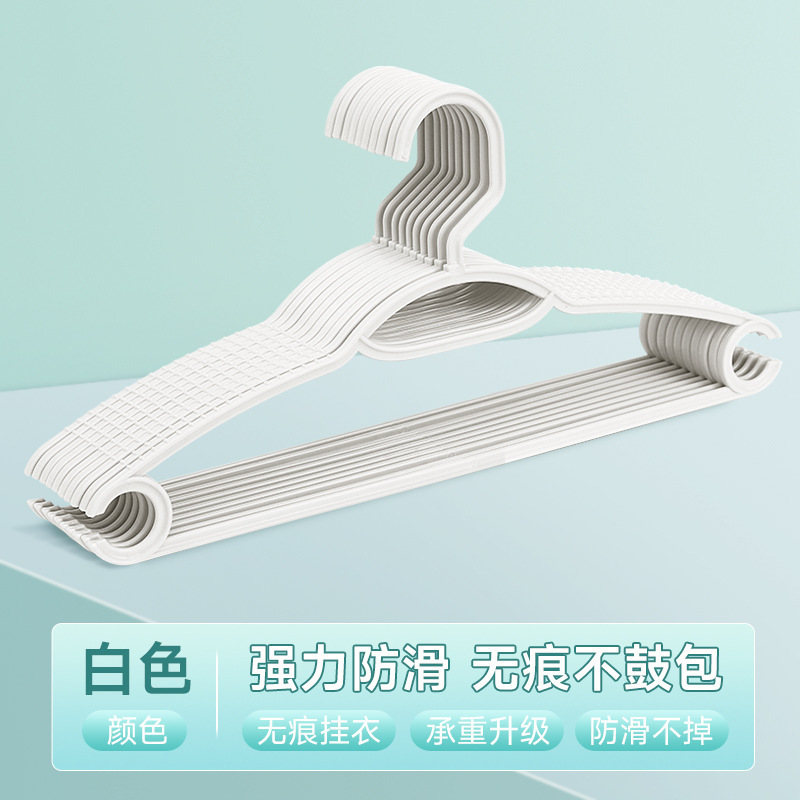家庭用衣類ハンガー 大人用 滑り止め 厚手 プラスチック製 衣類収納ハンガー 学生寮用 跡が残らない物干しハンガー|undefined
