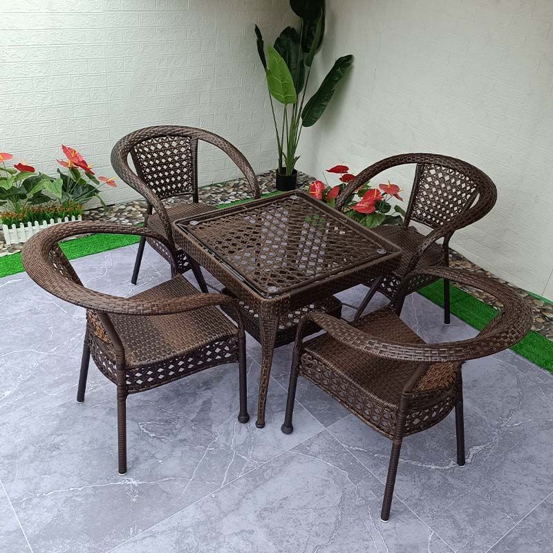 [4 chairs with cushions] + 63cm storage square table