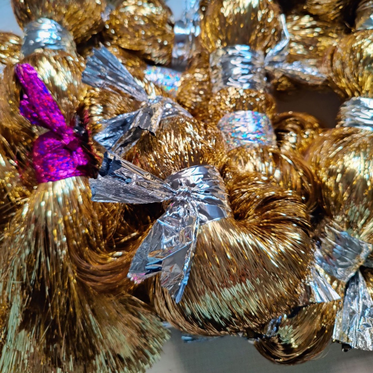 直径1mm金银闪彩丝散装亮纸丝放玻璃器皿上装饰2mm梅红丝加宽带