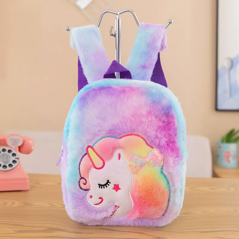 新款儿童毛绒包包幼儿园书包卡通可爱双肩背包外贸潮款玩偶包包