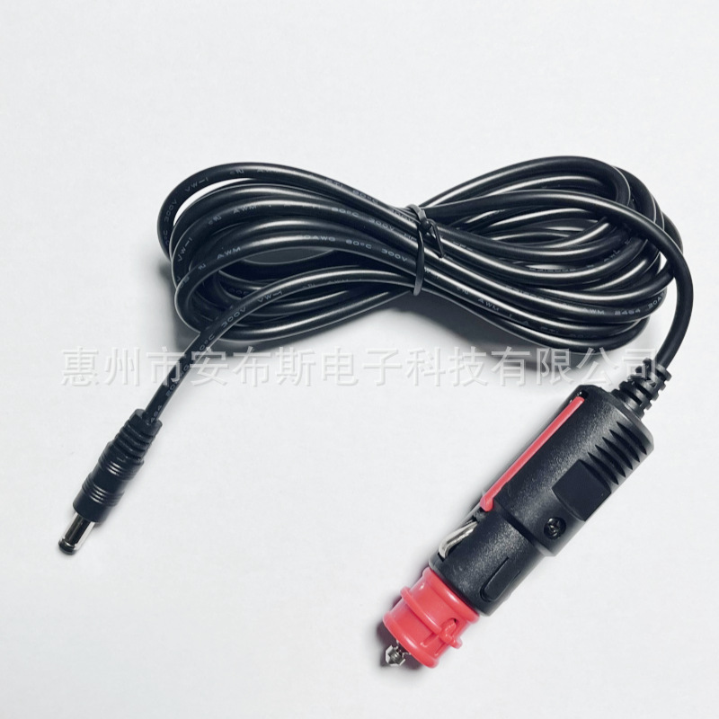 厂家直销欧式红头点烟器转DC5.5*2.1车充电源线 汽车插头线