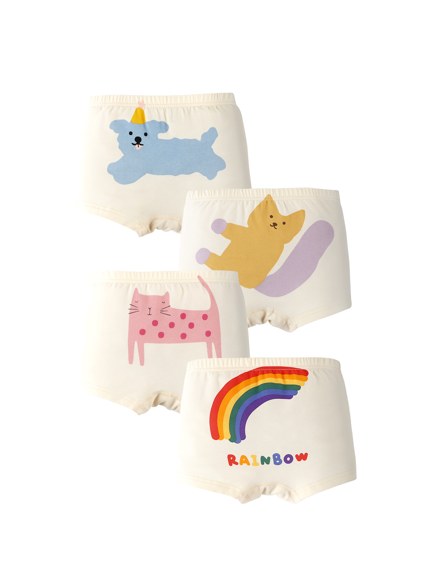 Summer Girls' Underwear, Pure Cotton, Class a Cotton, Antibacterial Children's Underwear, All-Cotton Class a Baby Underwear, Anti-Exposure Boxer Briefs for Young Children