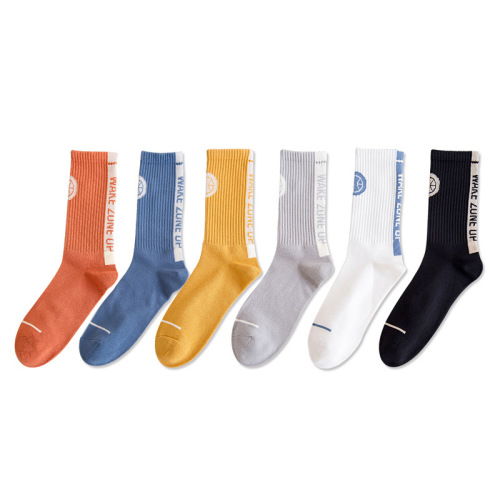 Couple's tall socks Zhuji wholesale student crew socks for spring and autumn season, men's long socks basketball socks