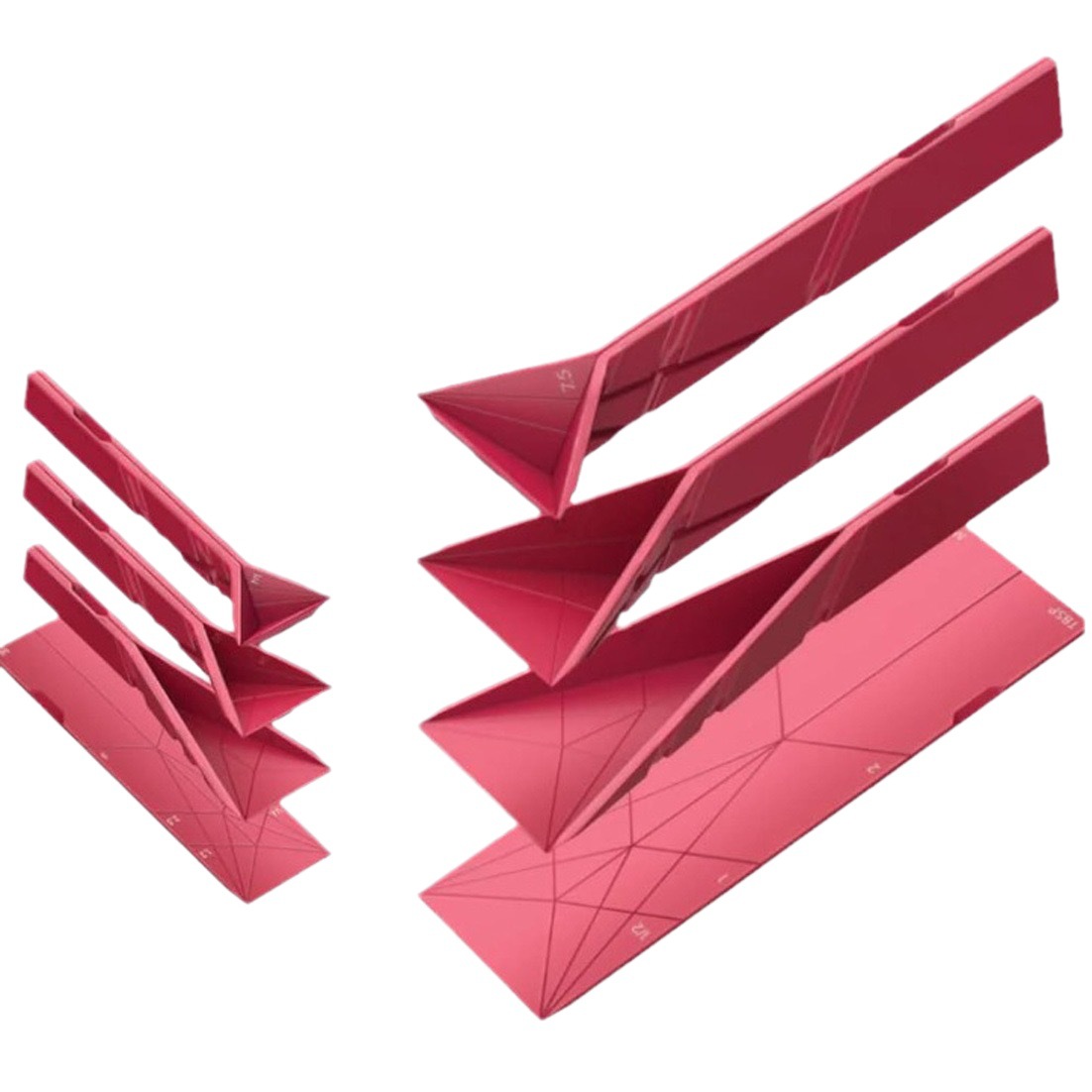 Nuevo transfronterizo plano 3 en 1 cucharas de medición cucharas de medición plegables planos 3 en 1 cucharas de medición