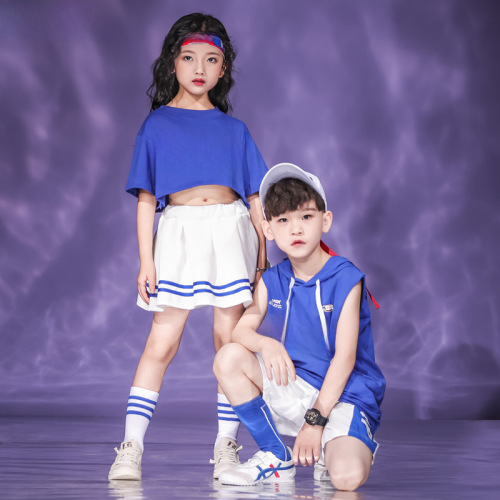 Street dance children's trendy kindergarten cheerleading performance costumes cool jazz dance outfits primary school graduation class photo clothing