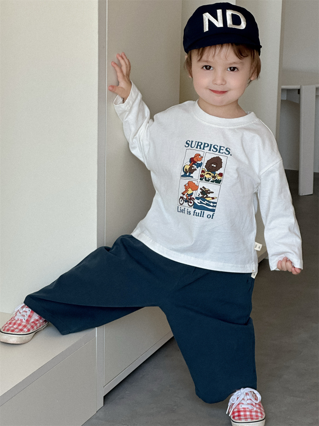 Conjunto de Ropa Infantil con Estampado de Dibujos Animados de Primavera, Estilo Coreano, Ropa de Primavera para Niños, Ropa de Primavera para Bebés 2026, Nueva Ropa de Primavera para Bebés