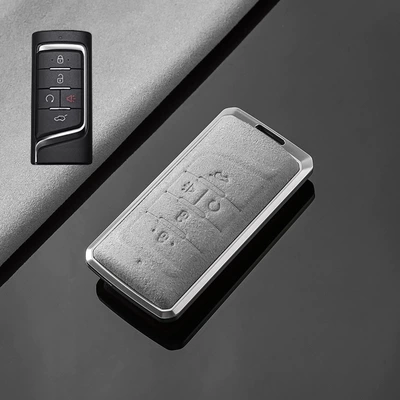 Case Buckle – Car key bag - trumpchi-a-horn-tarnish-aluminum-alloy-light-gray-suede-single-shell