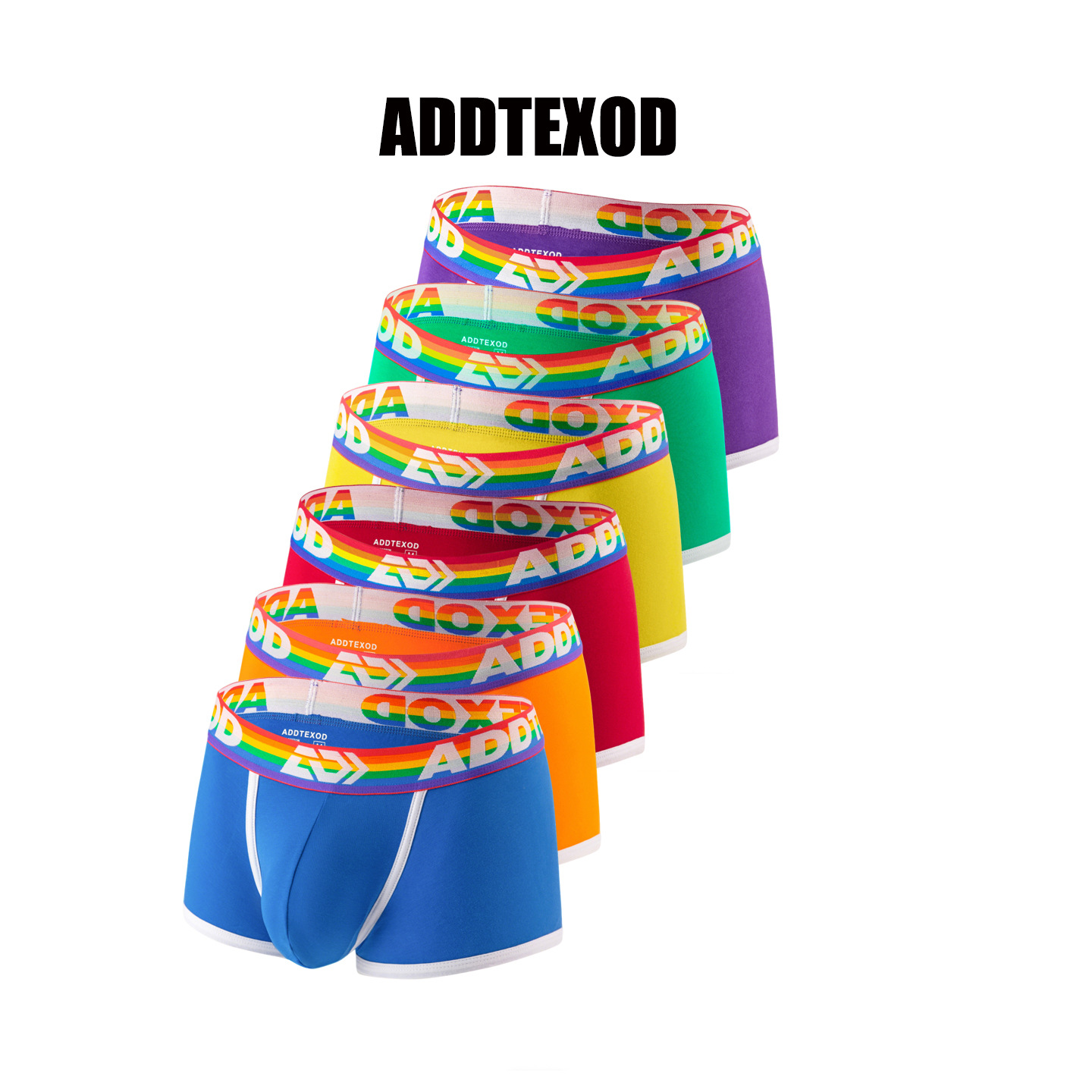 Gran cinturón arco iris para hombres multicolor panties de ángulo plano de cintura baja temu Xiyin tendencia de suministro transfronterizo de Amazon