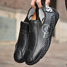 手工皮鞋男款超纤软面舒适豆豆鞋潮流懒人休闲开车鞋38-48外贸鞋