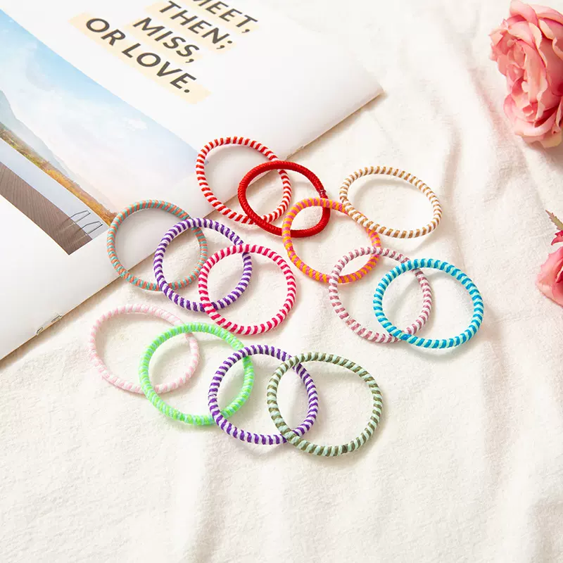 4mm蛇纹混色彩色高弹力松紧绳无接缝发圈头绳时尚橡皮筋成人配饰