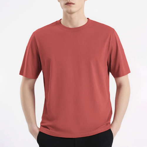 2025 Summer Pure Cotton Short Sleeve T-Shirt for Men, Simple and Versatile Round Neck Top, Half Sleeve Solid Color T-Shirt